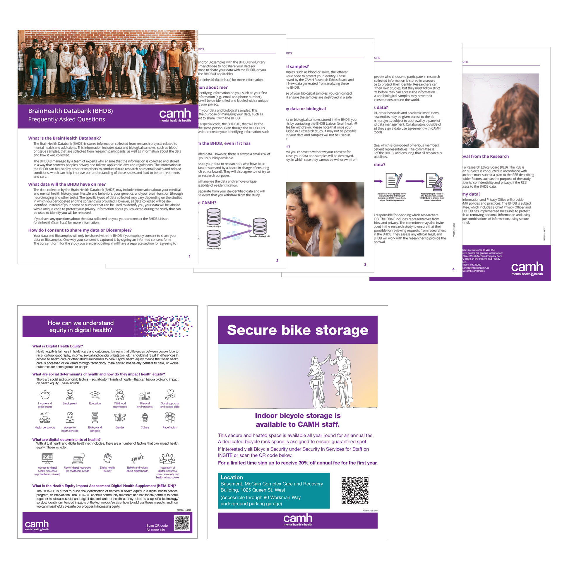 Samples of newsletter, flyers and posters