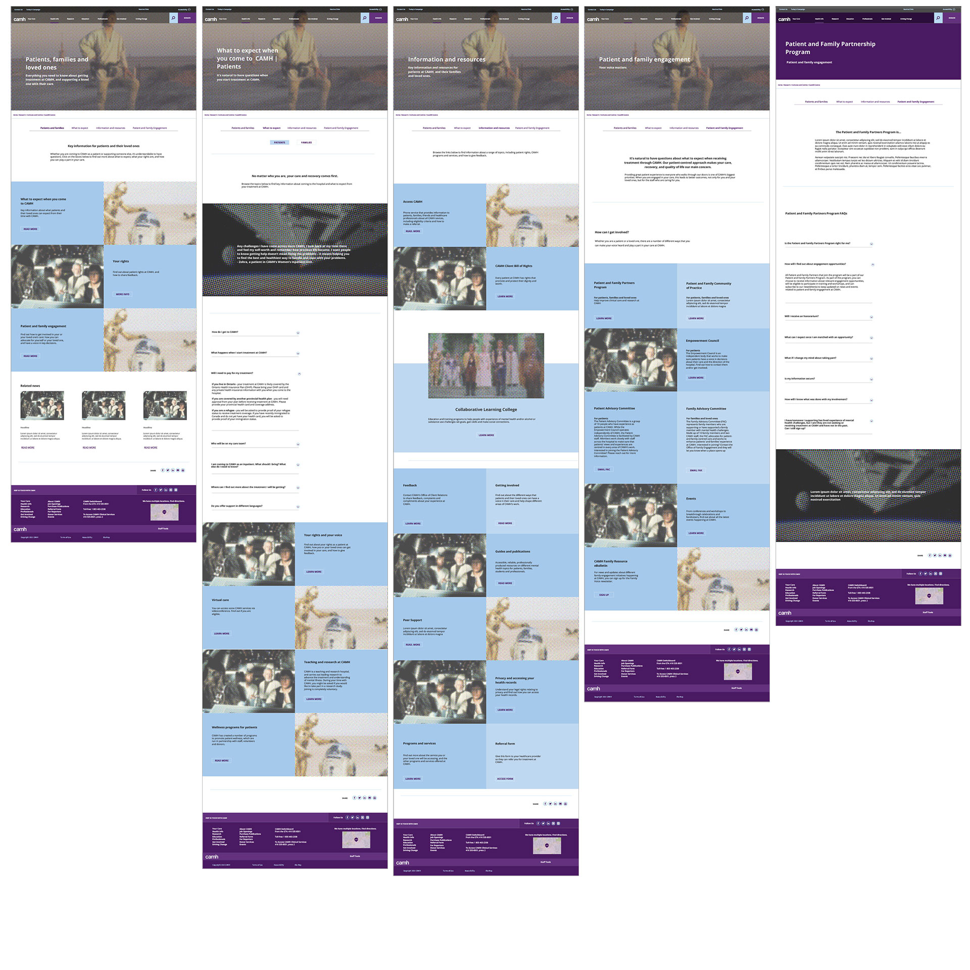 Wireframe samples for website reorganization